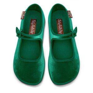 Hot Chocolate Design Chocolaticas Mary Jane Flats 39 US 9 Absinthe Green Velvet